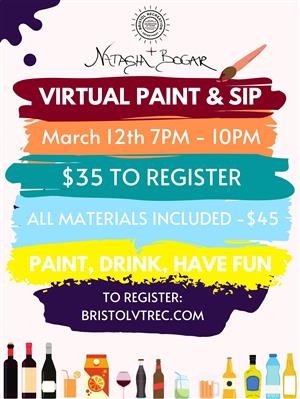 Virtual paint and sip march poster